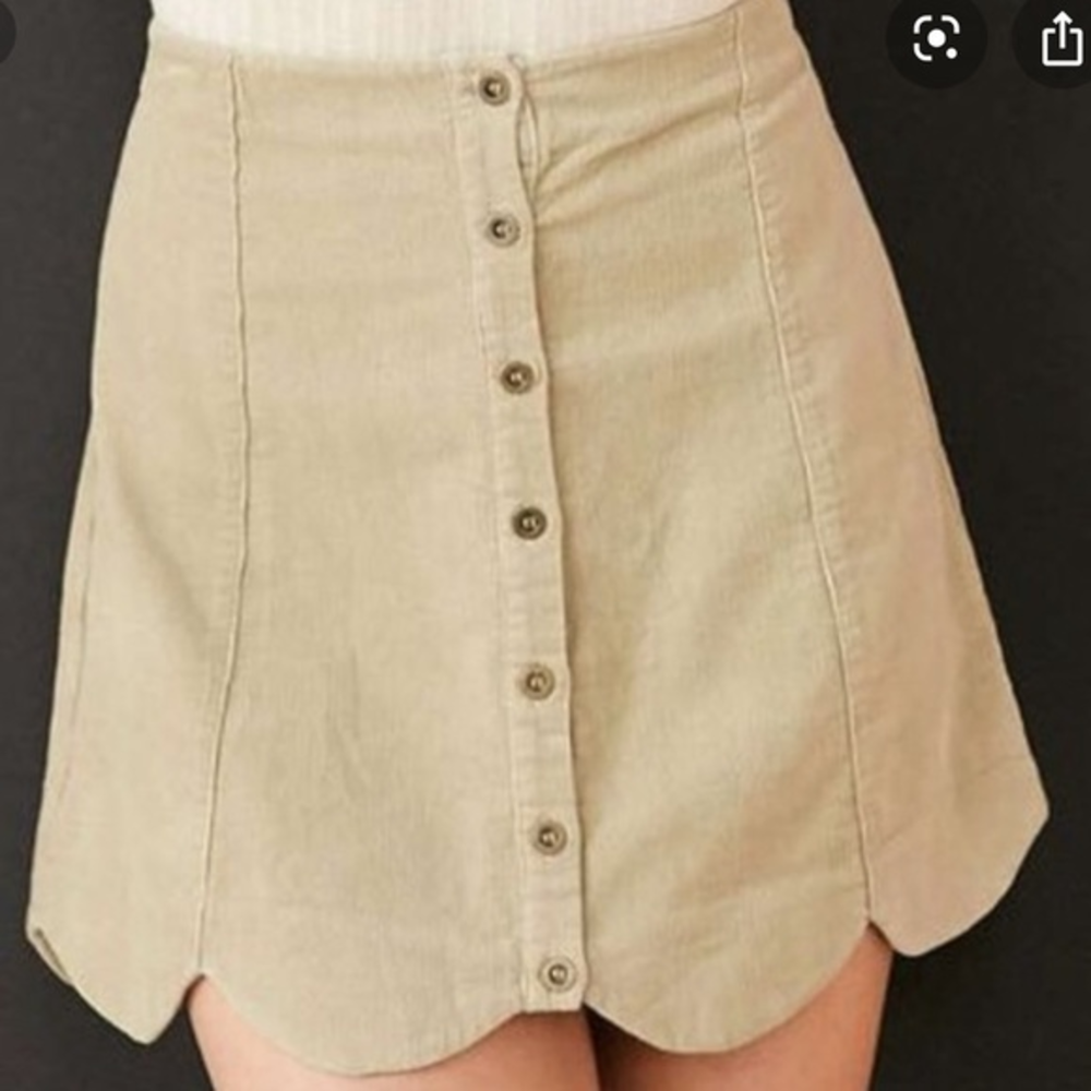 BDG Urban Outfitters scallop hem corduroy tan mini‎ skirt small